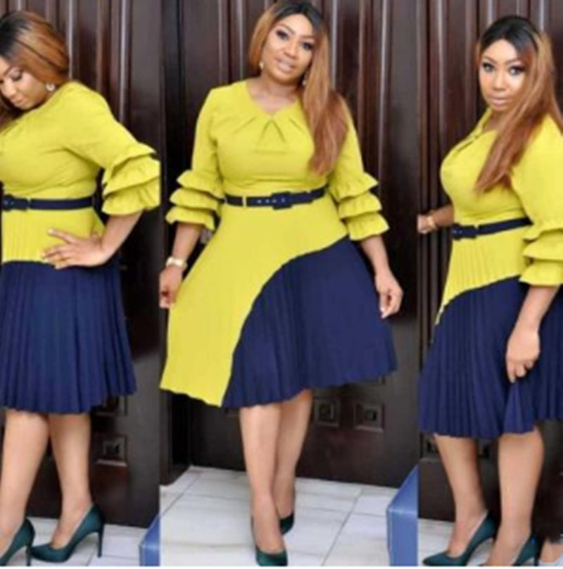 L&N Elegant Belted Midi Dress