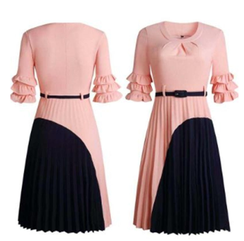 L&N Elegant Belted Midi Dress