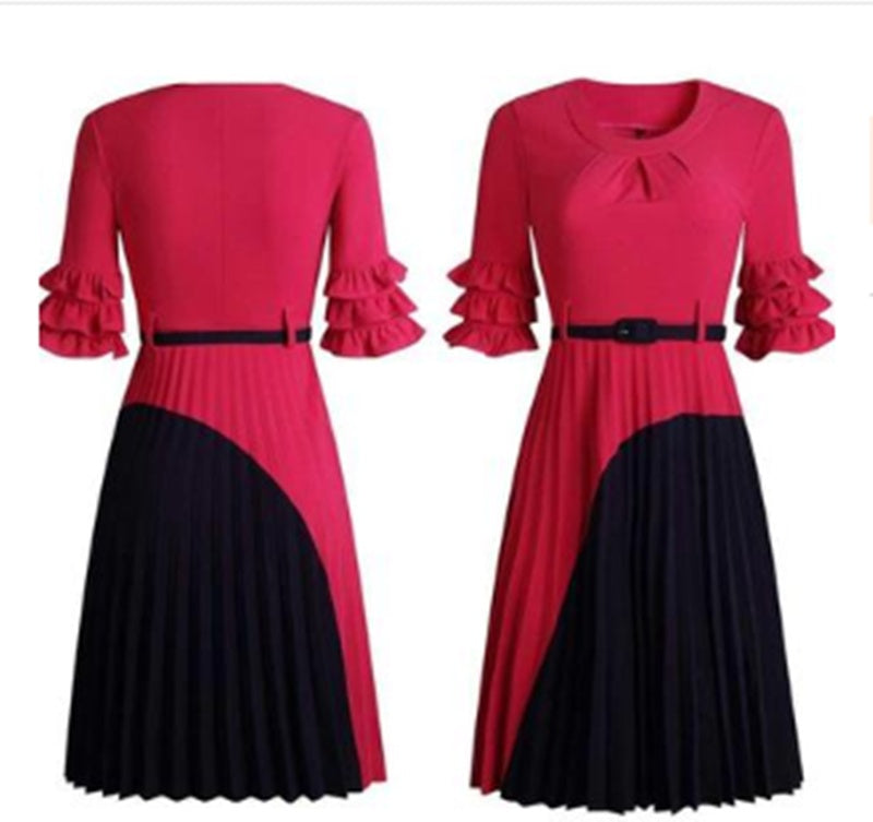 L&N Elegant Belted Midi Dress