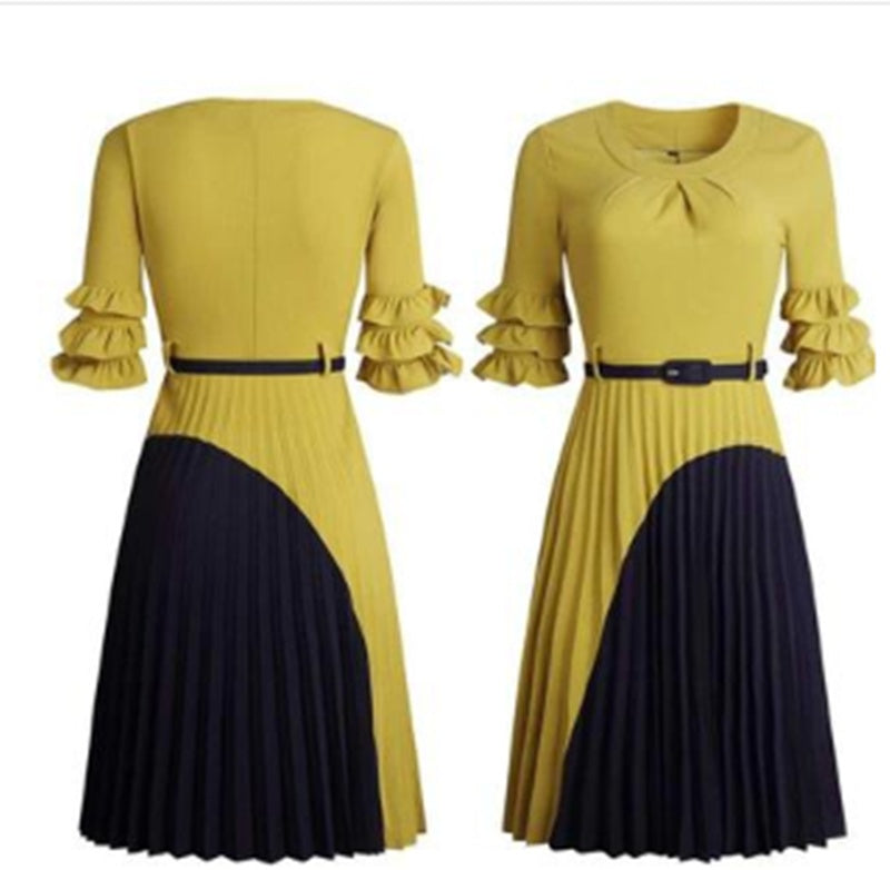 L&N Elegant Belted Midi Dress