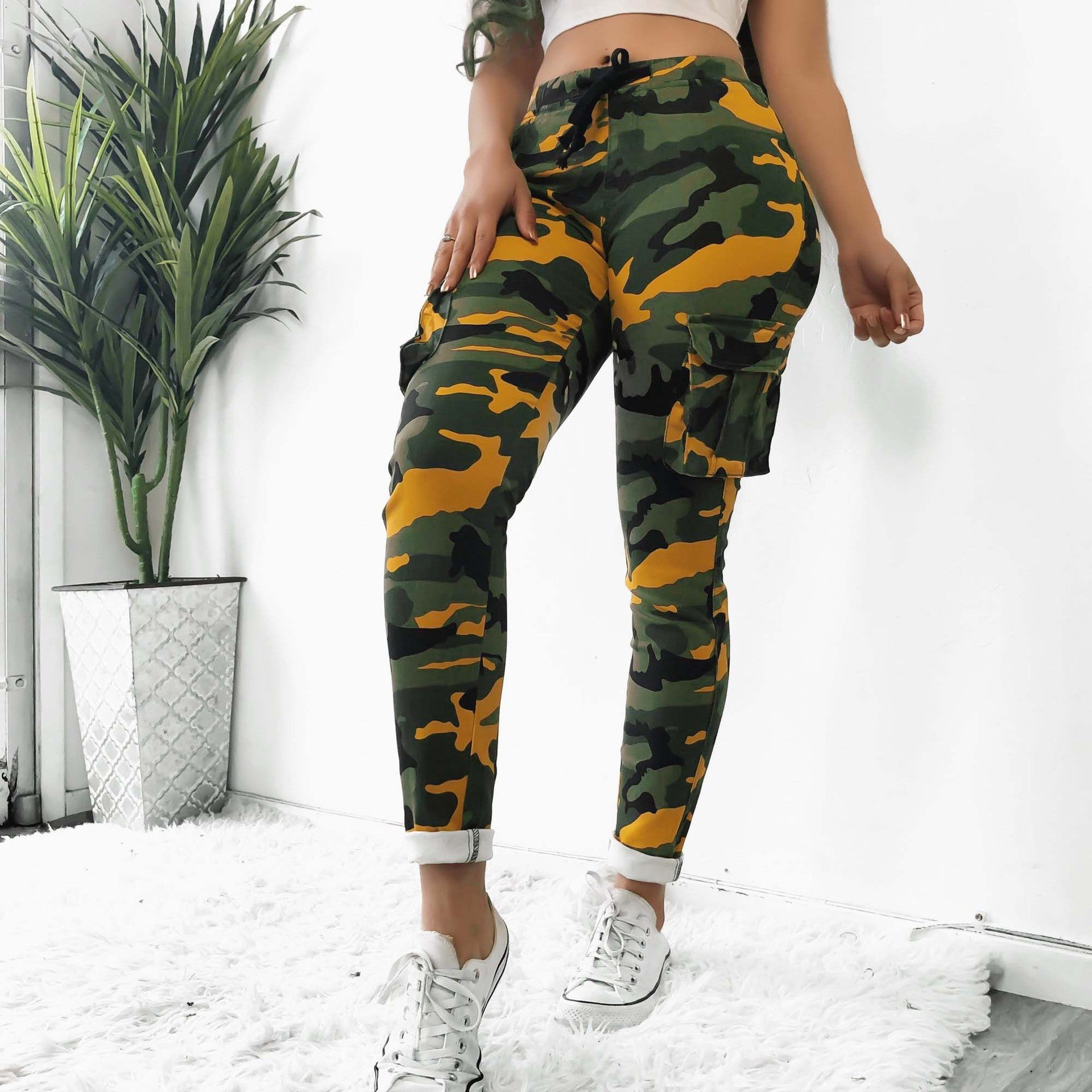 Urban Camo High-Waist Cargo Leggings