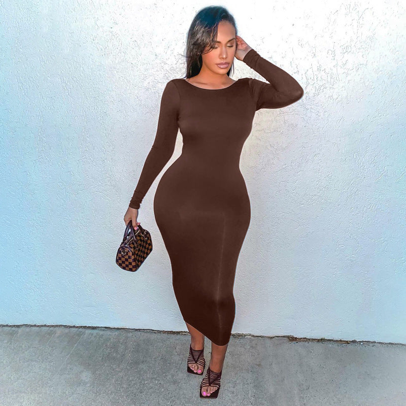 Luxe Curve Backless Bodycon Midi Dress