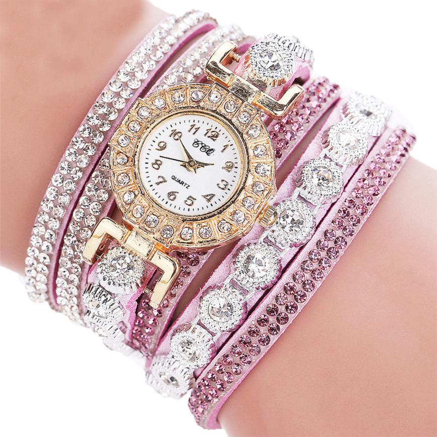 Luxury Rhinestone Wrap Bracelet Watch for Women