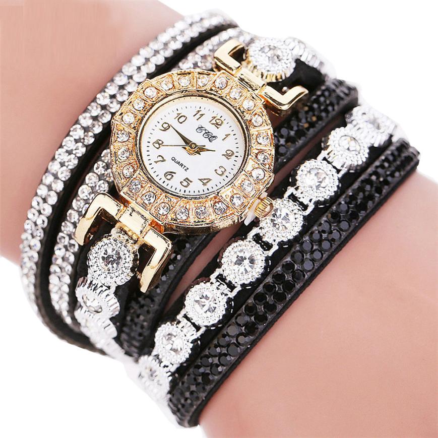 Luxury Rhinestone Wrap Bracelet Watch for Women