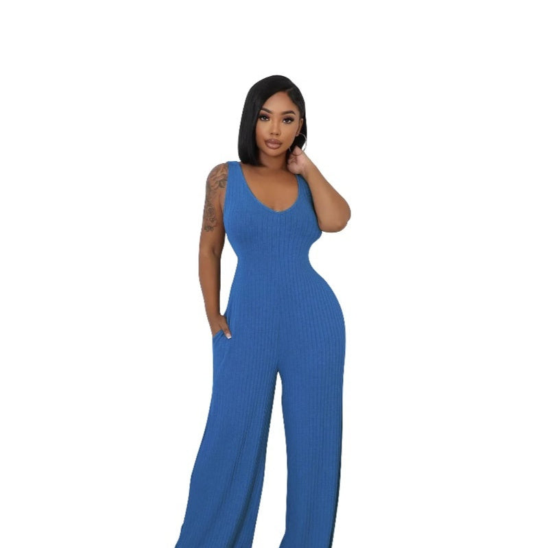 Ribbed Sculpt Stretch Jumpsuit Set