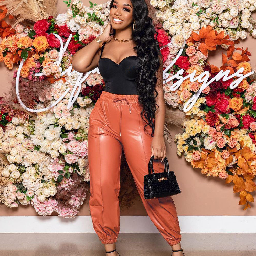 Chic Faux Leather Casual Pants – Everyday Luxe Fit